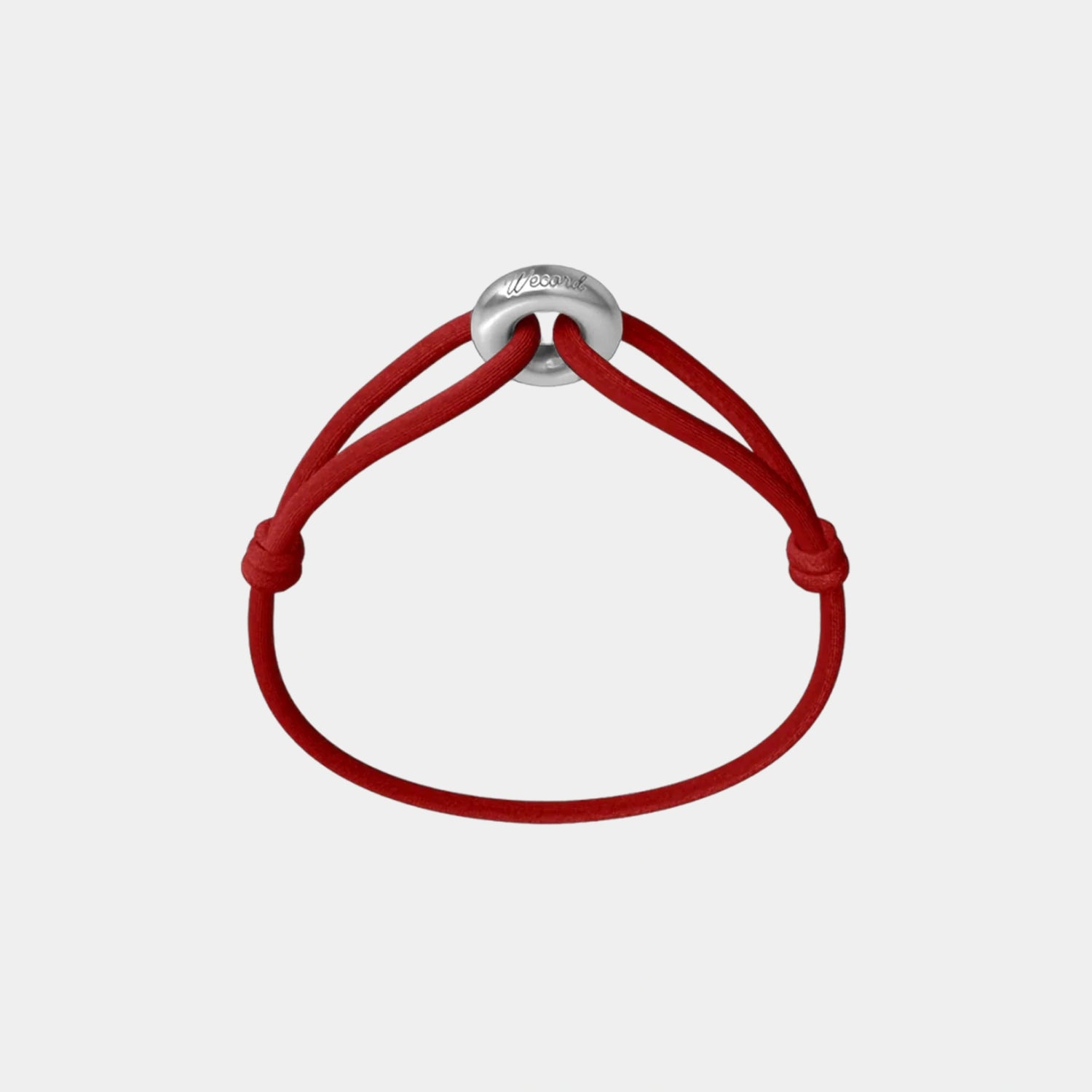 Wecord Silver Soho Cord Bracelet, Red