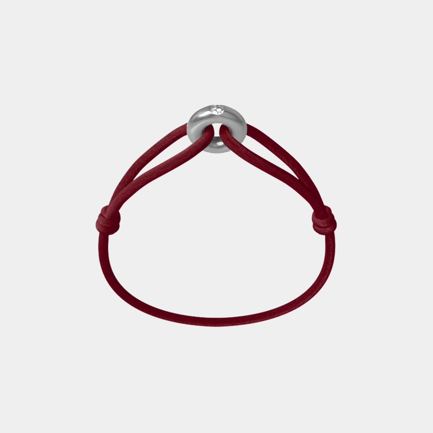 Wecord Silver Soho Diamond Cord Bracelet, Burgundy