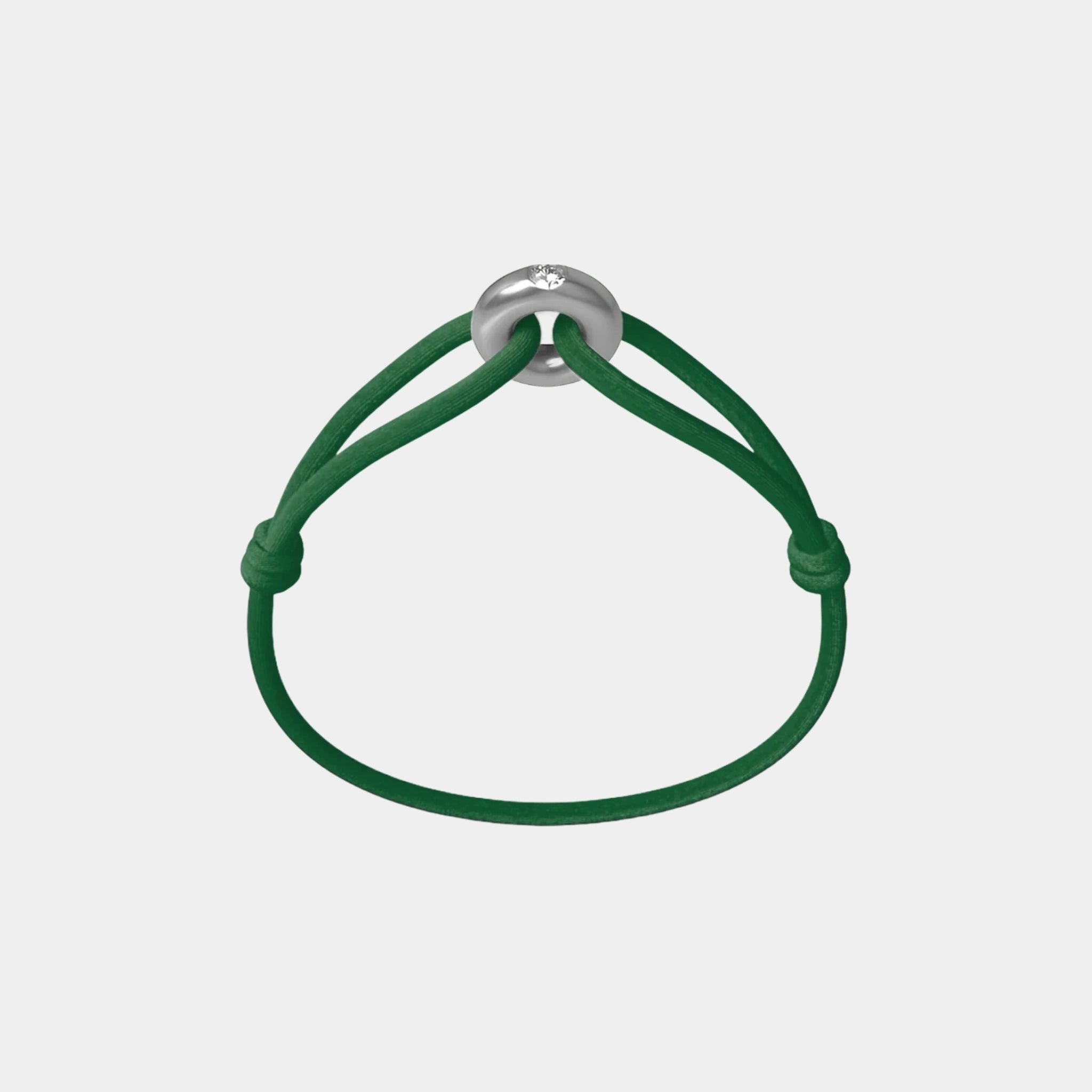 Wecord Silver Soho Diamond Cord Bracelet, Green
