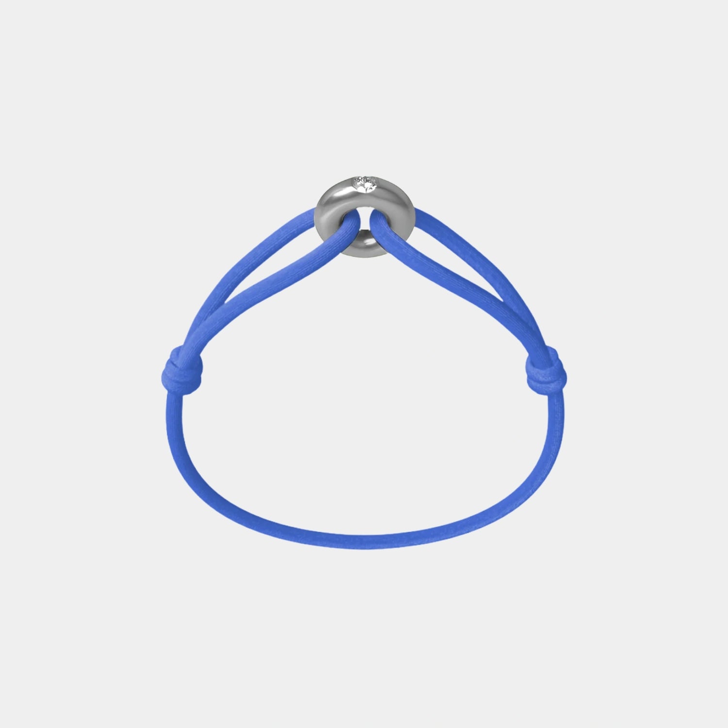 Wecord Silver Soho Diamond Cord Bracelet, Pastel Blue