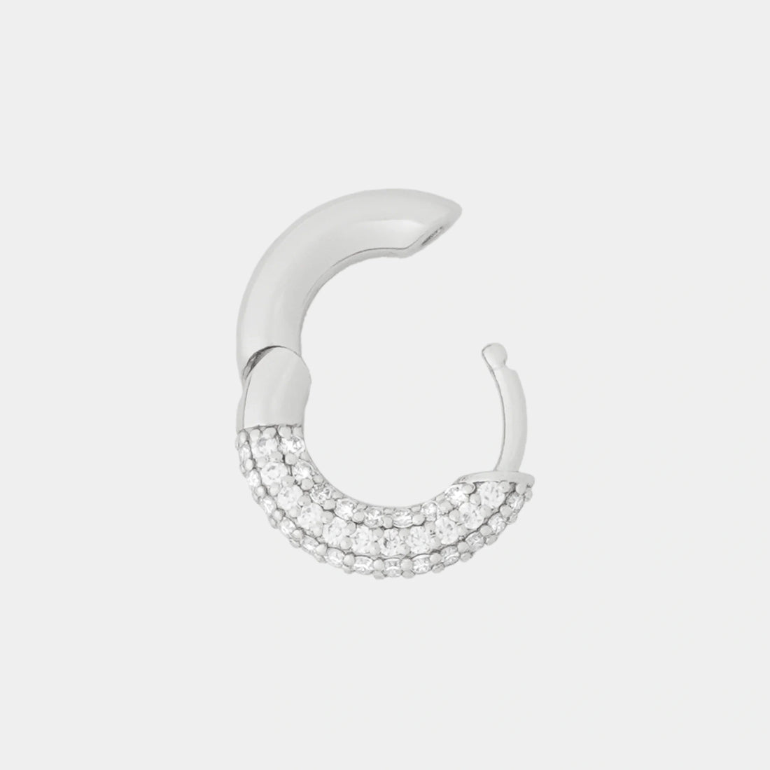 Wecord Soho Hoop Earrings, Silver, Front