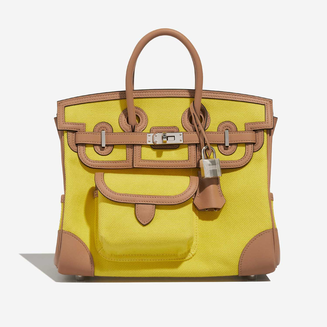 Birkin Cargo 25 Toile Swift Jaune Citron Chai