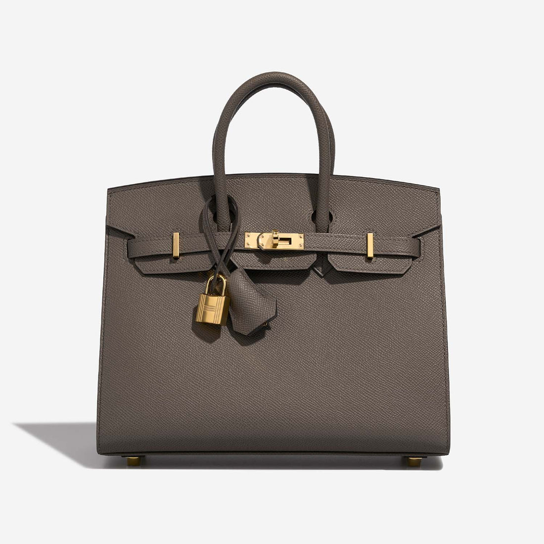 حقيبة Birkin 25 من جلد Epsom باللون Gris Etain