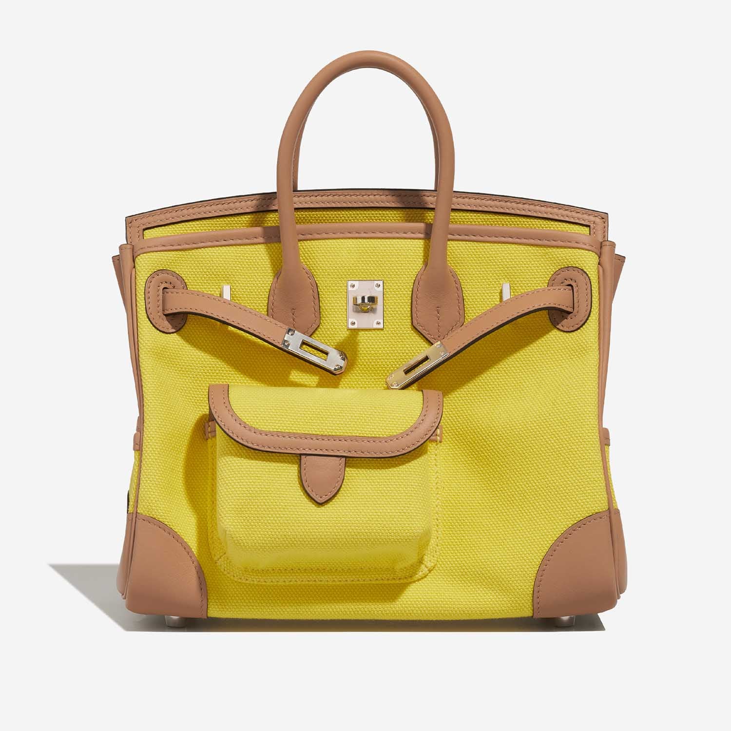 Birkin Cargo 25 Toile / Swift Jaune Citron / Chai