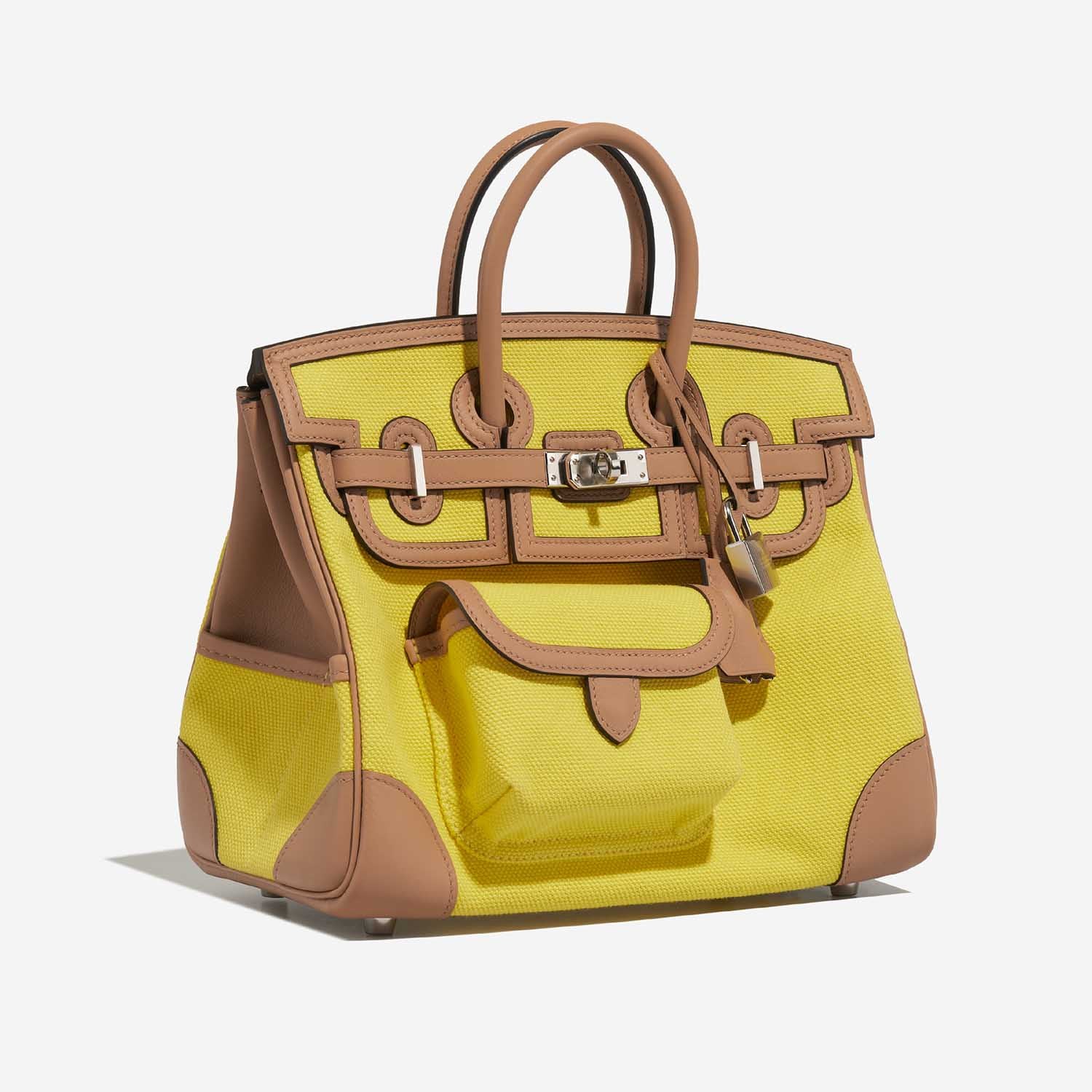 Birkin Cargo 25 Toile / Swift Jaune Citron / Chai