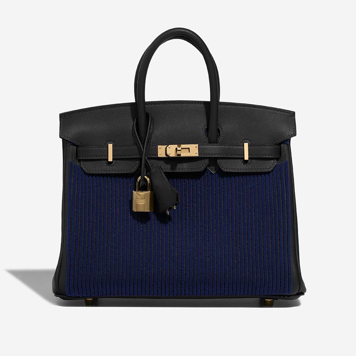 Birkin 25 Côte à Côte Tuffetage Swift Caban / Bleu Saphir