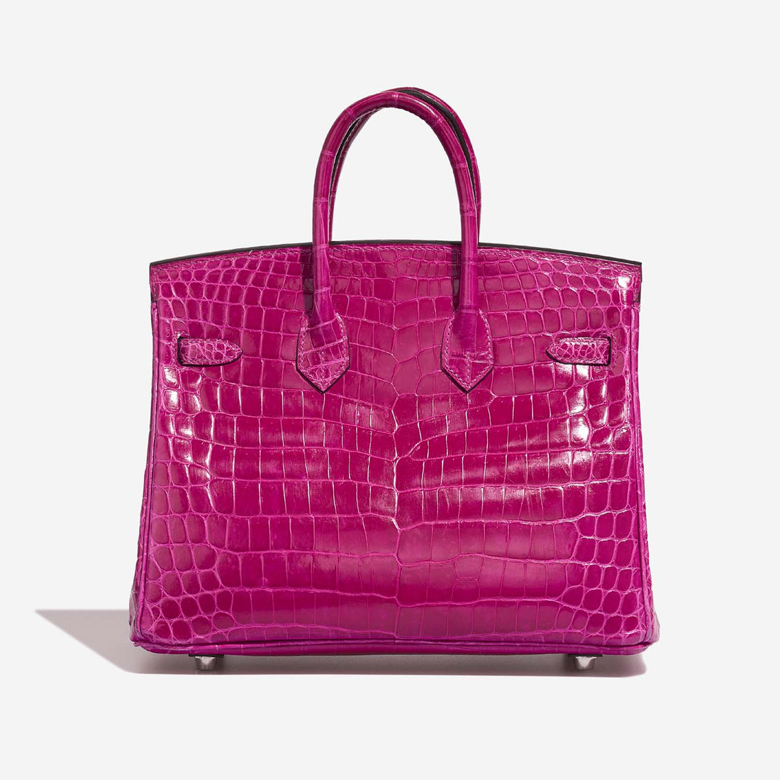 حقيبة Birkin 25 من جلد Niloticus Crocodile باللون Rose Pourpre