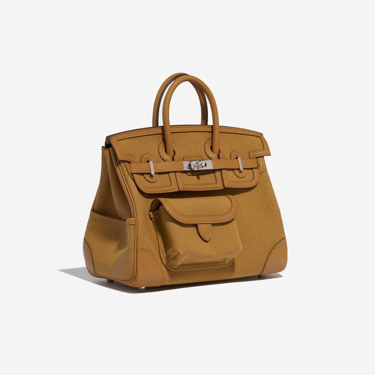 Birkin Cargo 25 Toile Goeland / Veau Swift Desert / Sesame