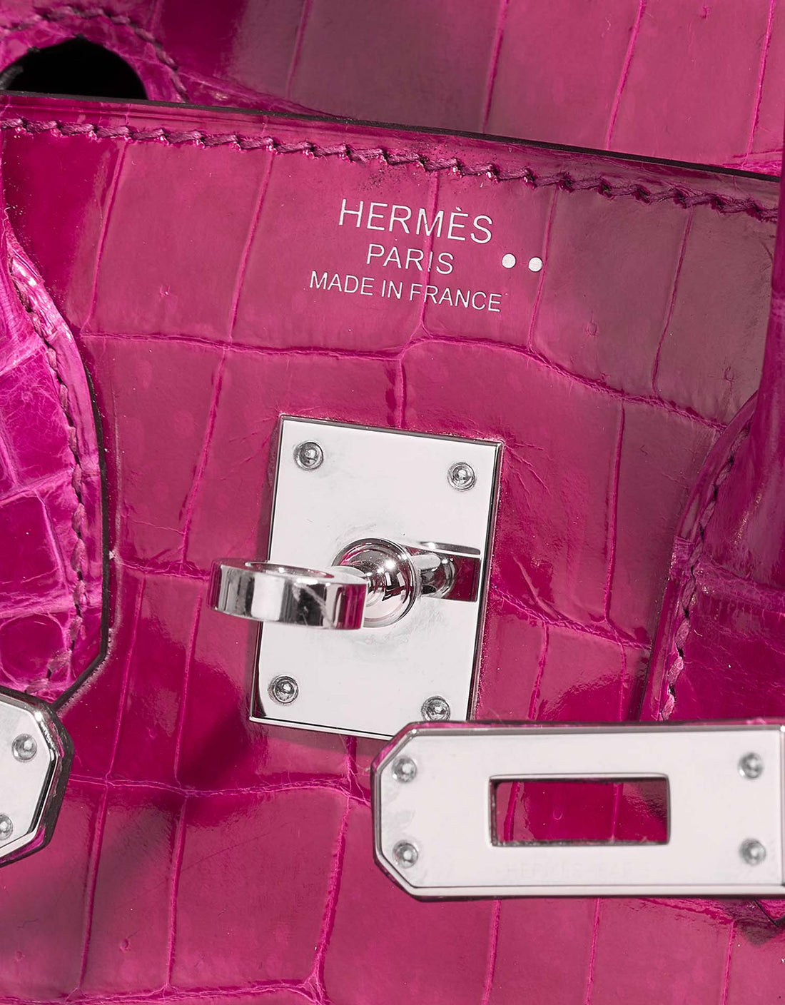 Birkin 25 Niloticus Crocodile Rose Pourpre PHW