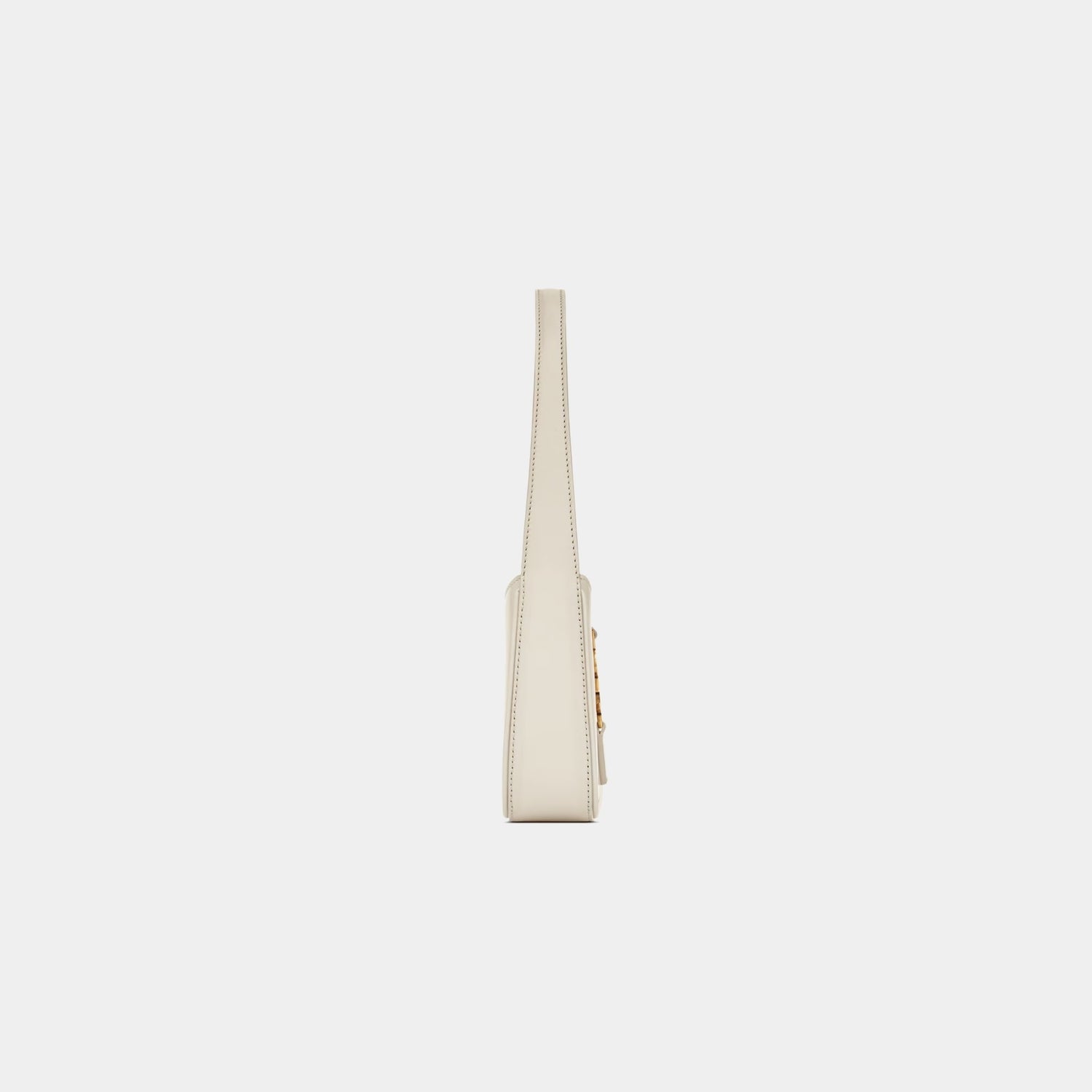 Yves Saint Laurent Mini Le 5 A 7 In Smooth Leather, Blanc Vintage, Side