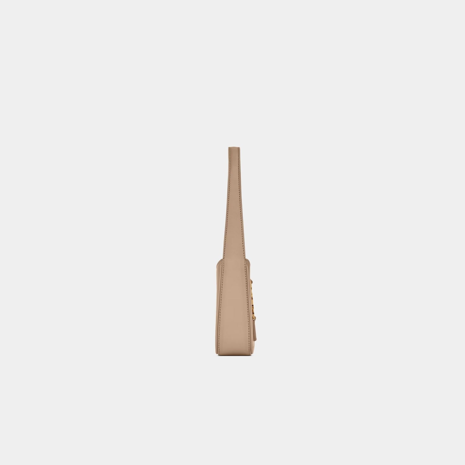 Yves Saint Laurent Mini Le 5 A 7 In Smooth Leather, Dark Beige, Side
