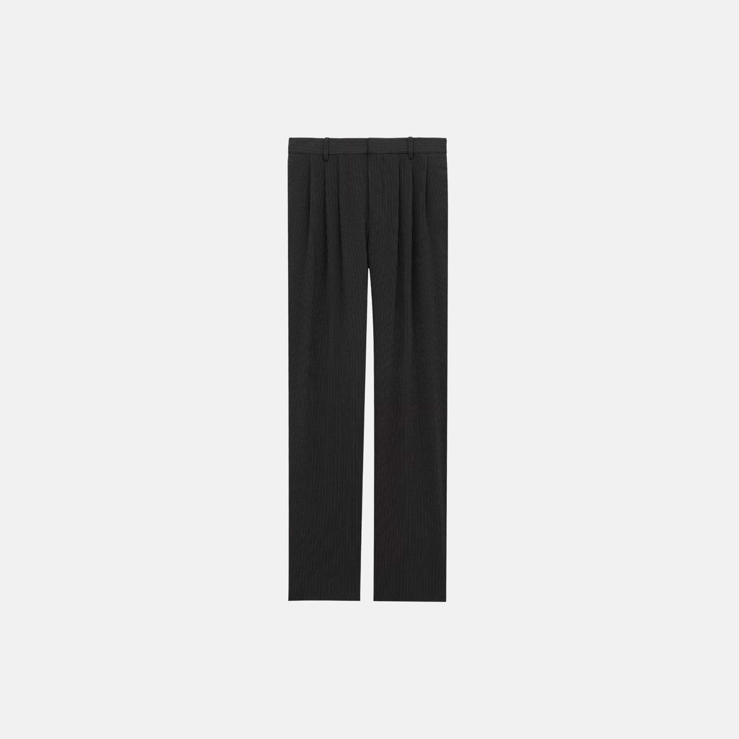 Baggy Pants In Striped Canvas