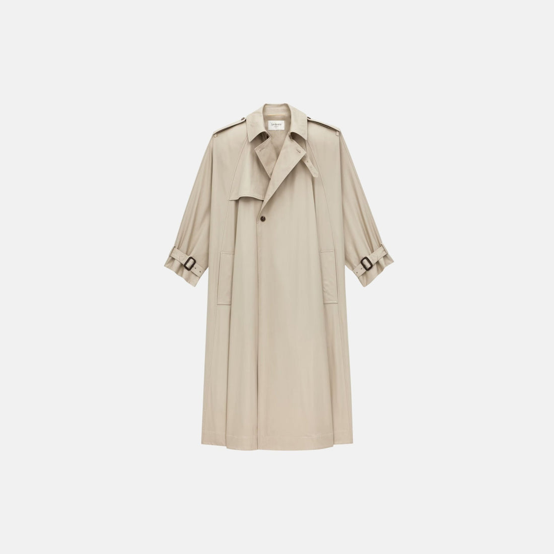 Yves Saint Laurent Cape Trench Coat In Cotton Twill, Front