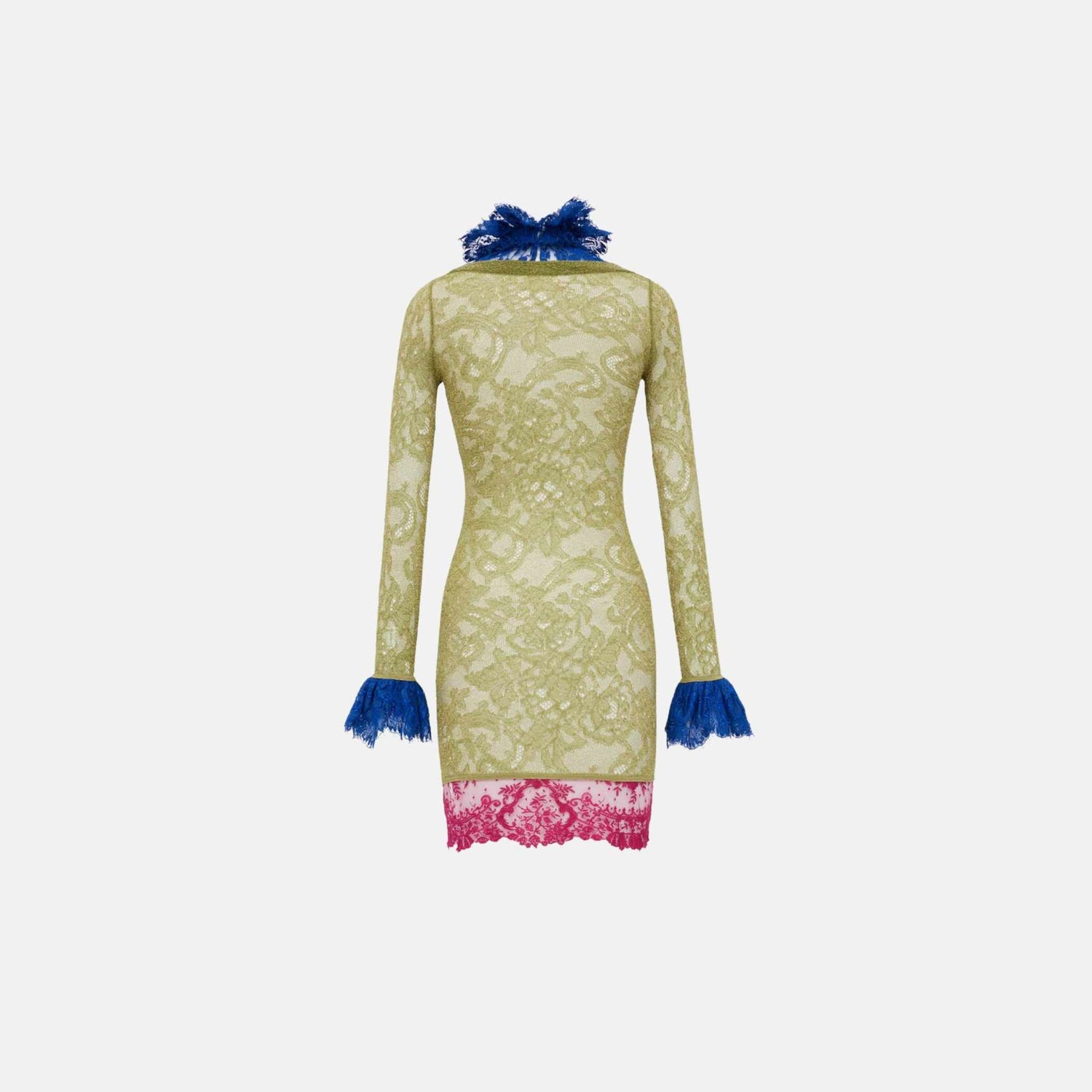 saint laurent lace dress Saint Laurent Lace Ruffled Dress
