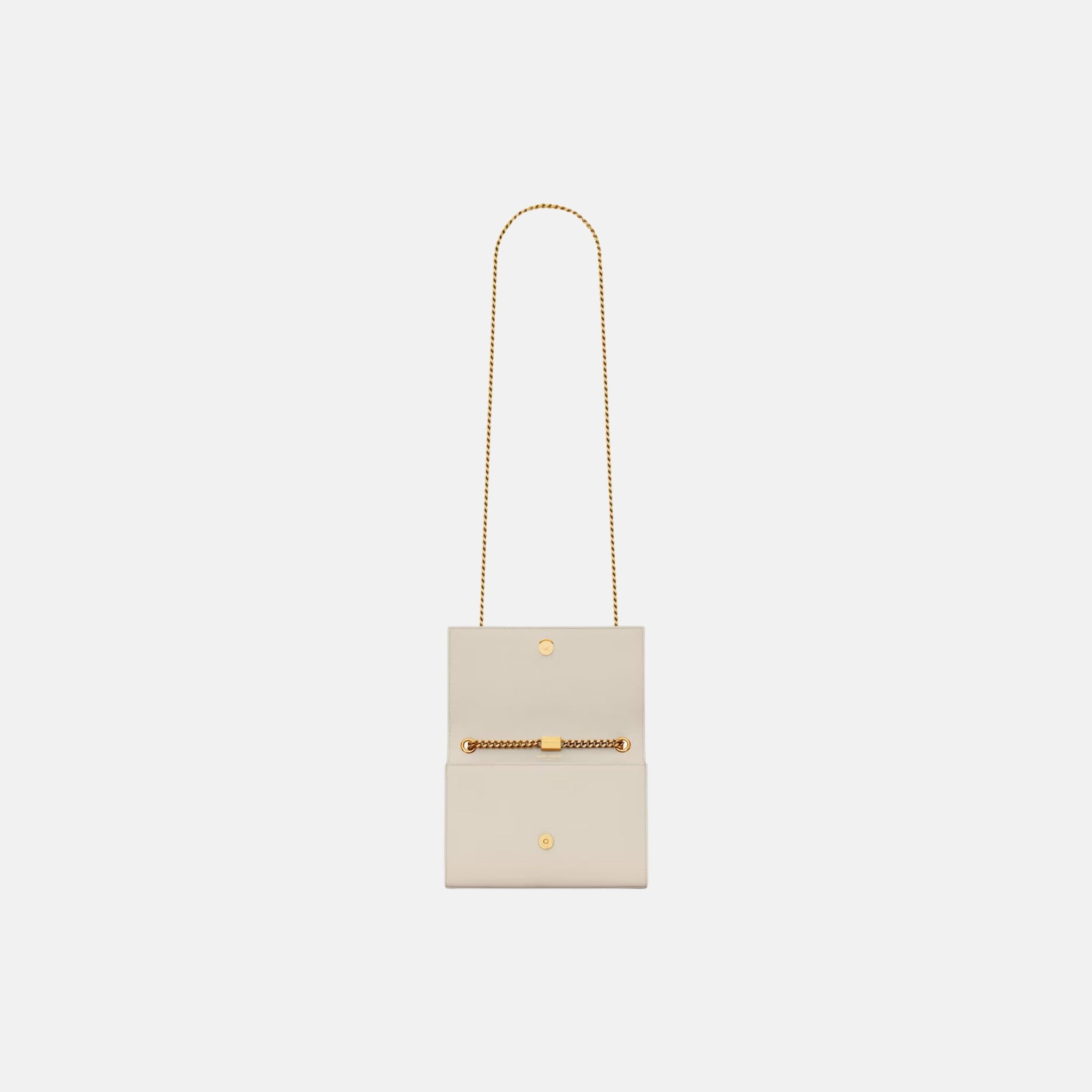 Yves Saint Laurent Kate Small In Grain De Poudre Embossed Leather, Blanc, Inside