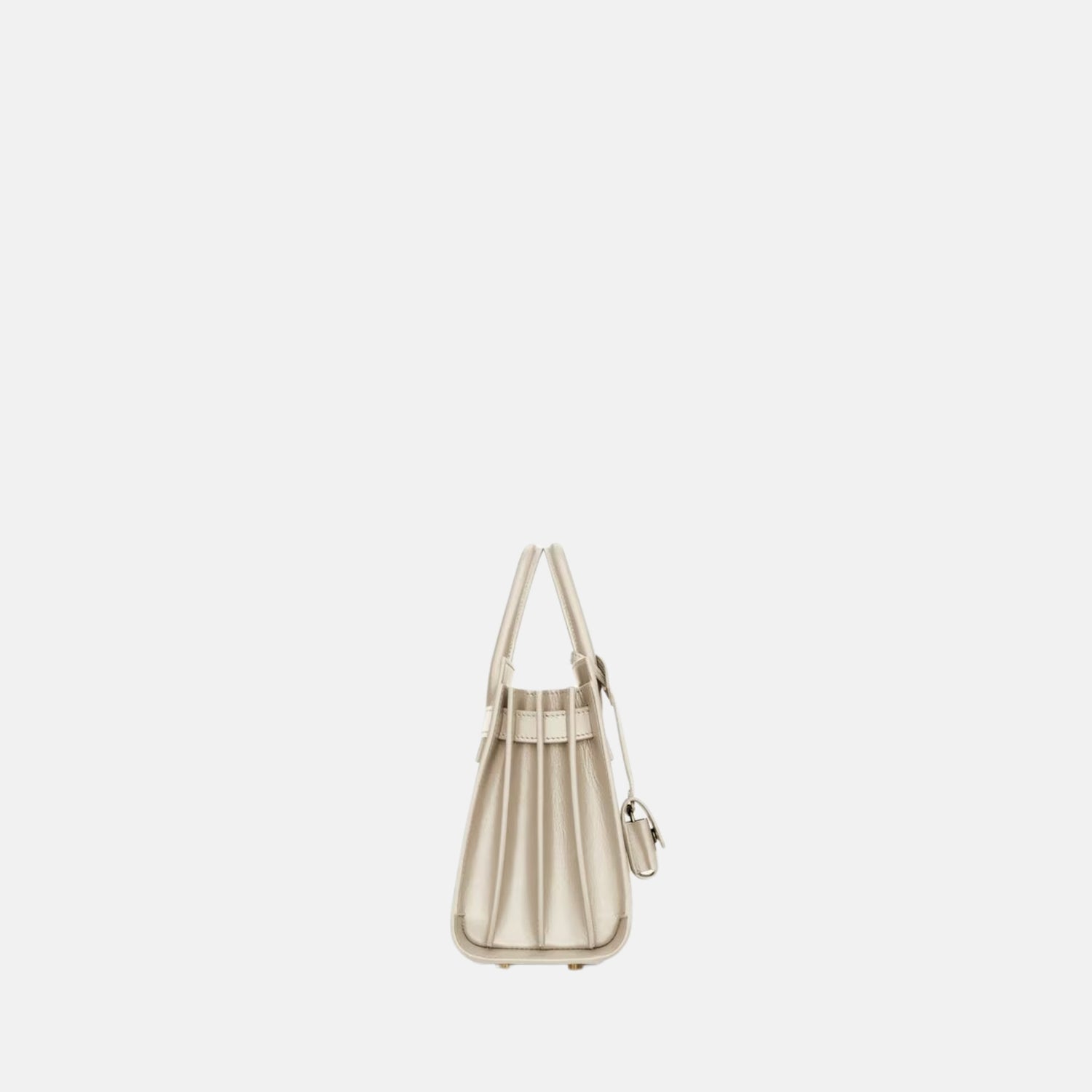 Yves Saint Laurent Sac De Jour In Smooth Leather Nano, White, Side