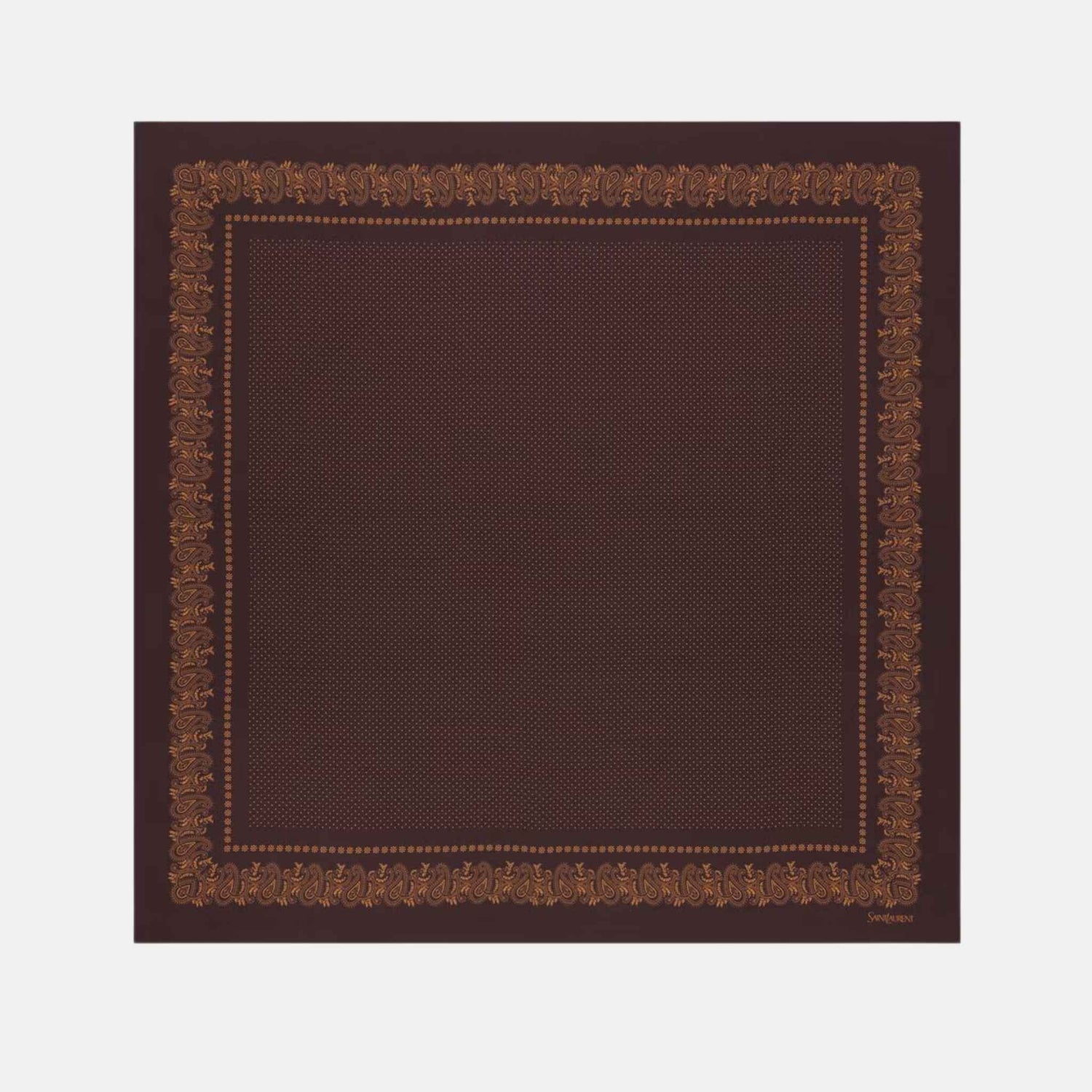 Yves Saint Laurent Square Scarf In Dotted Paisley Silk Twill, Full