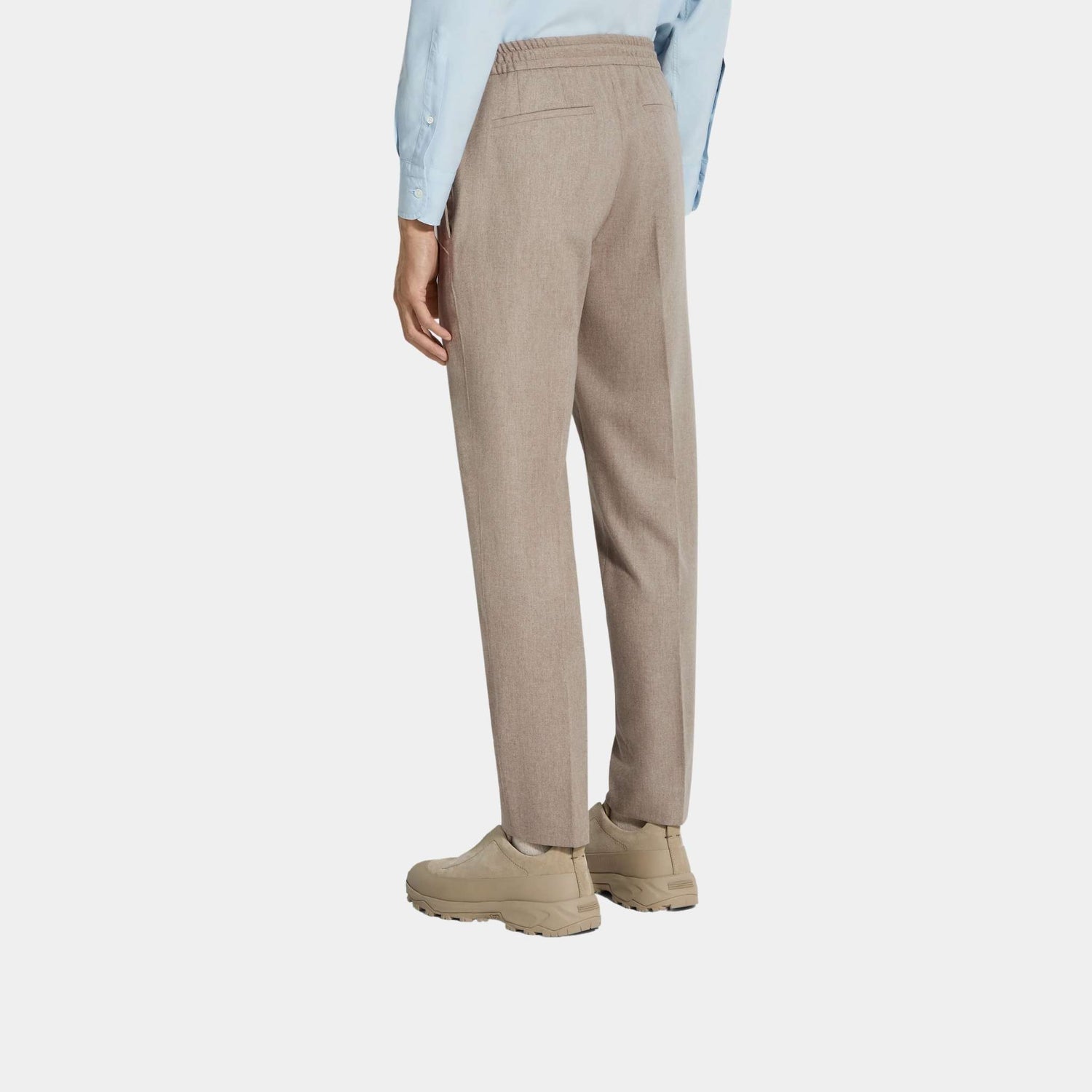Zegna 15milmil15 Wool Joggers, Light Taupe, Back