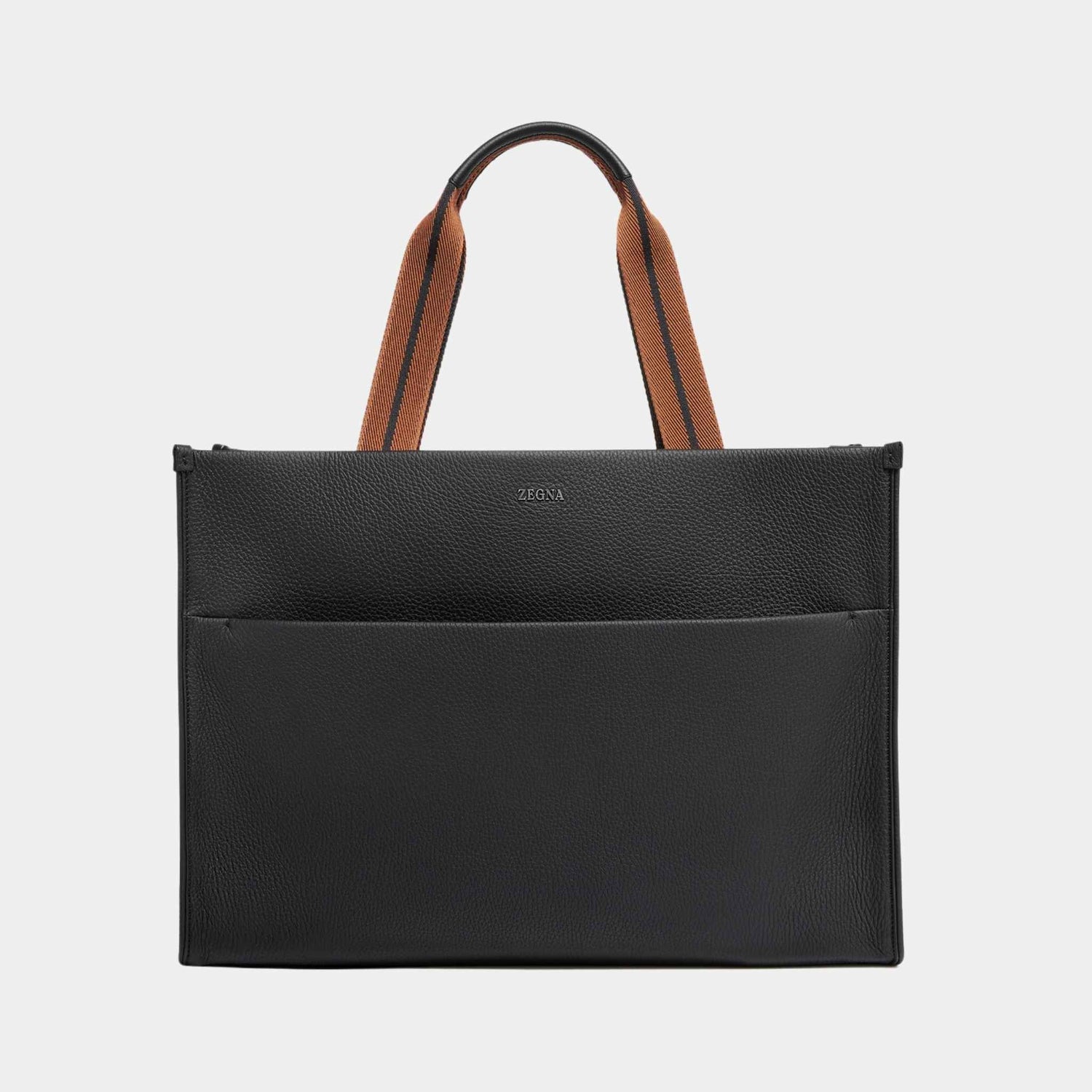 Zegna Black Deerskin Tote Bag, Front