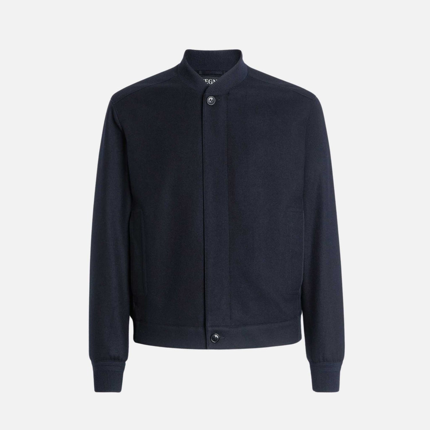 Zegna Oasi Cashmere Elements Bomber, Navy Blue, Front