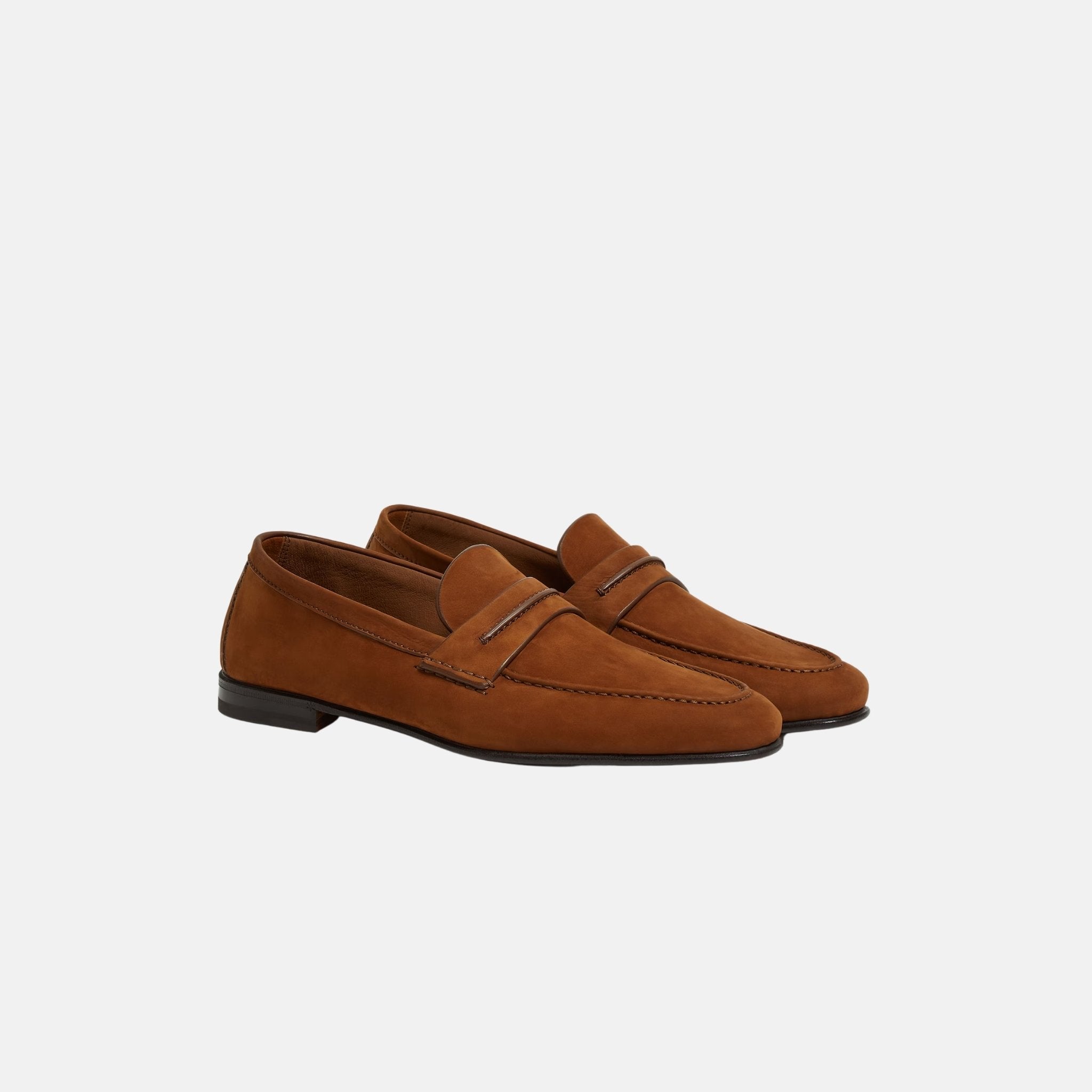 Zegna SECONDSKIN Mocassin Loafer, Dark Foliage, Front
