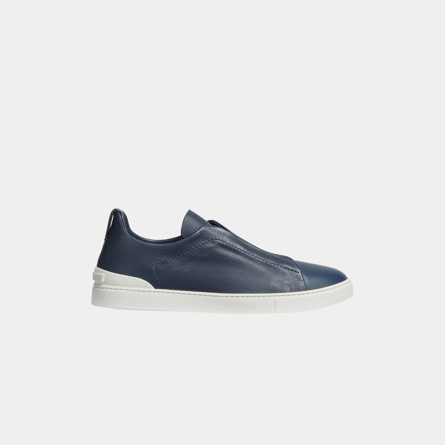 Zegna SECONDSKIN Triple Stitch Sneakers, Blue, Side