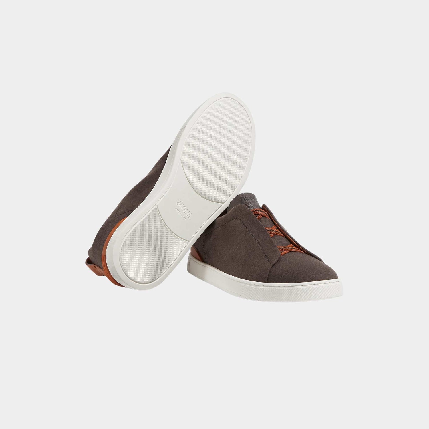 Zegna UseTheExisting Triple Stitch Sneakers, Brown, Sole