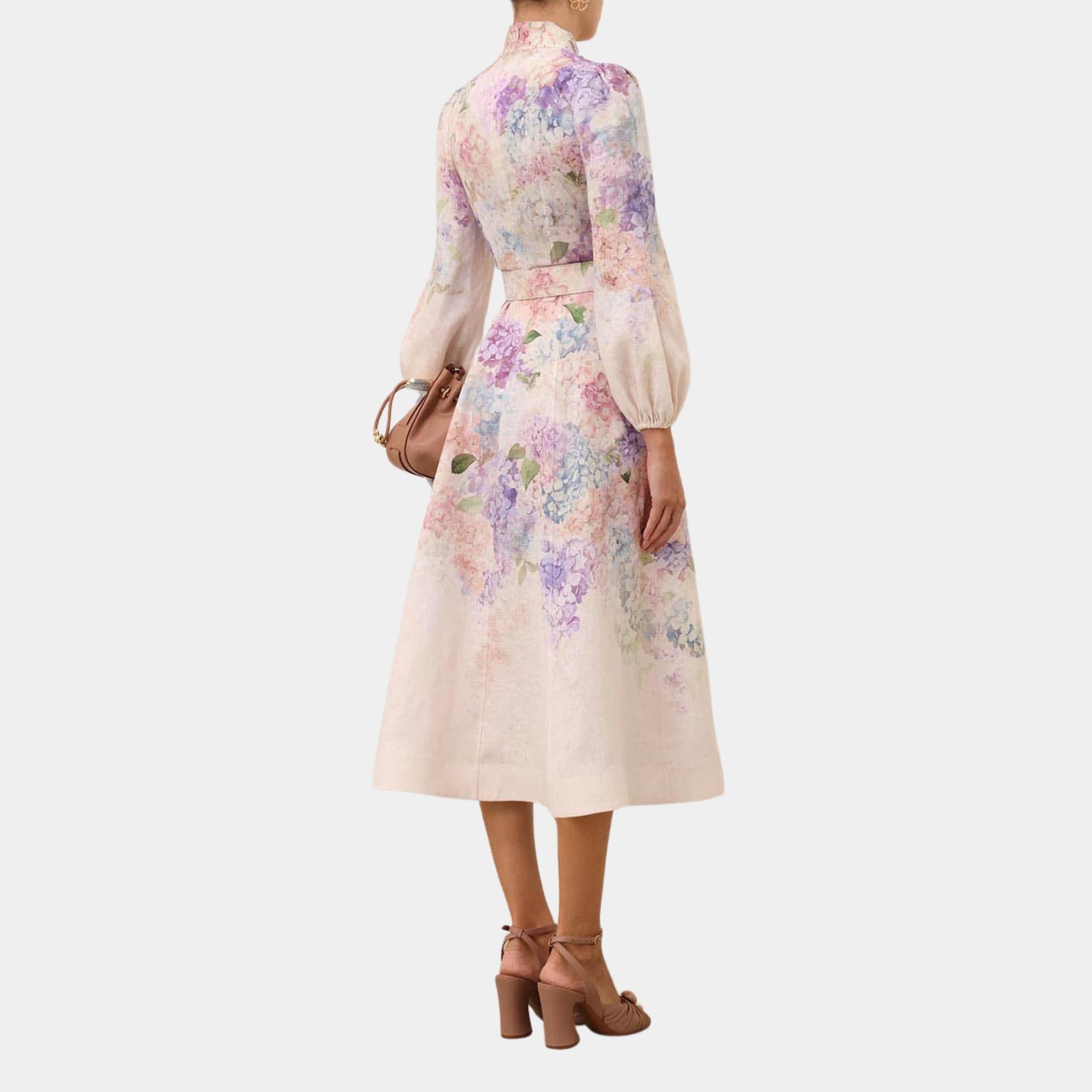 Zimmermann Dawning Buttoned Midi Dress, Model, Back