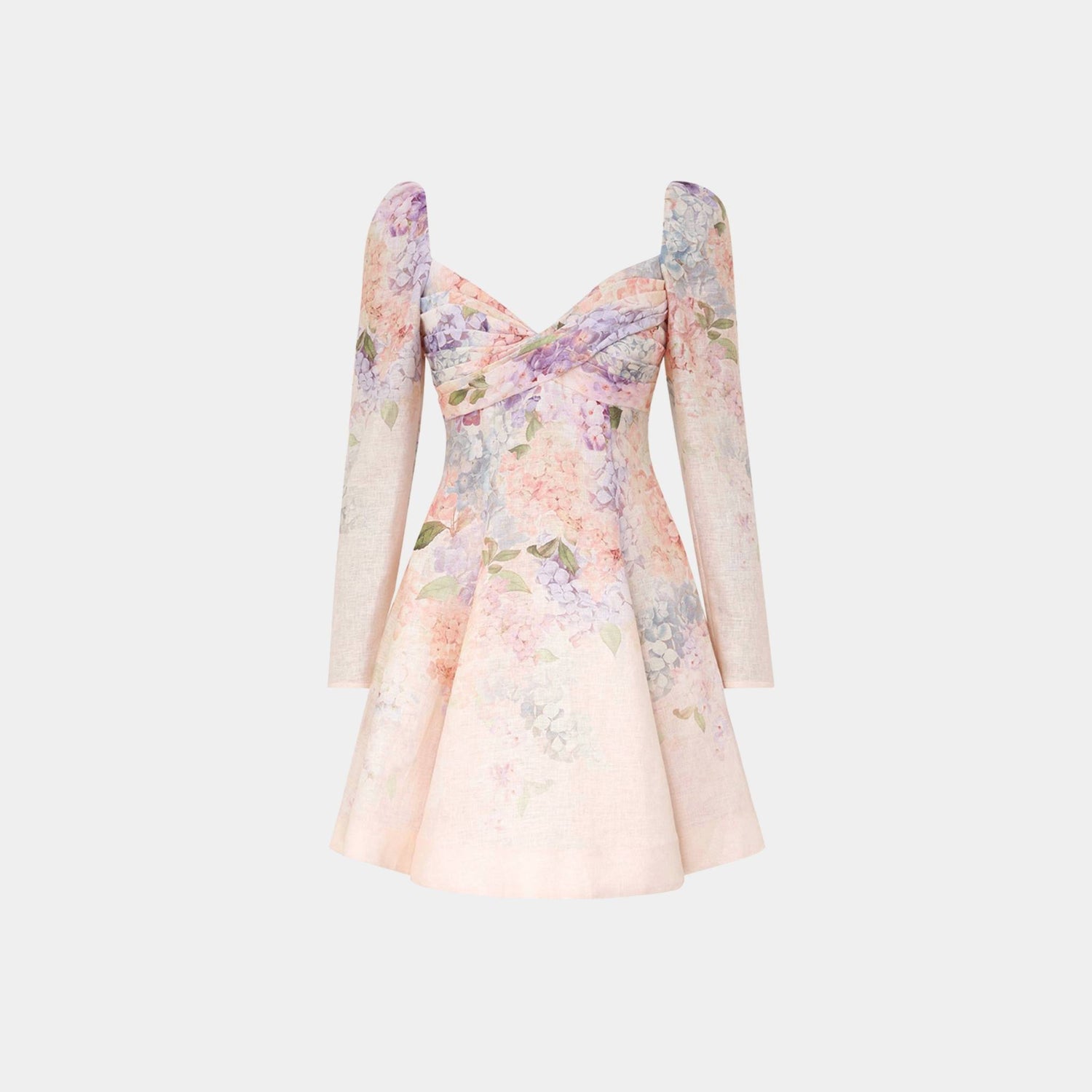 Zimmermann Dawning Puff Sleeve Mini Dress, Front