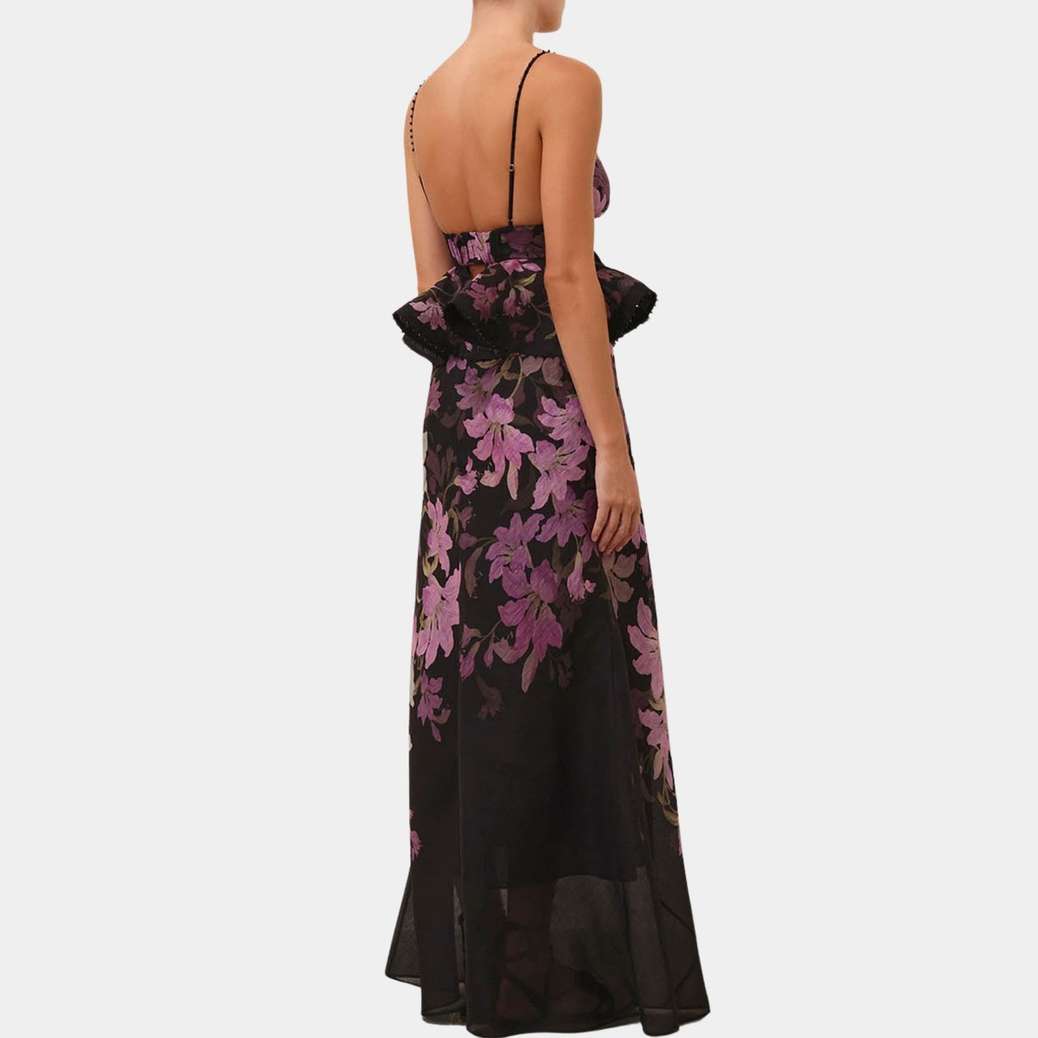 Zimmermann Dawning Ruffle Slip Dress, Model, Back