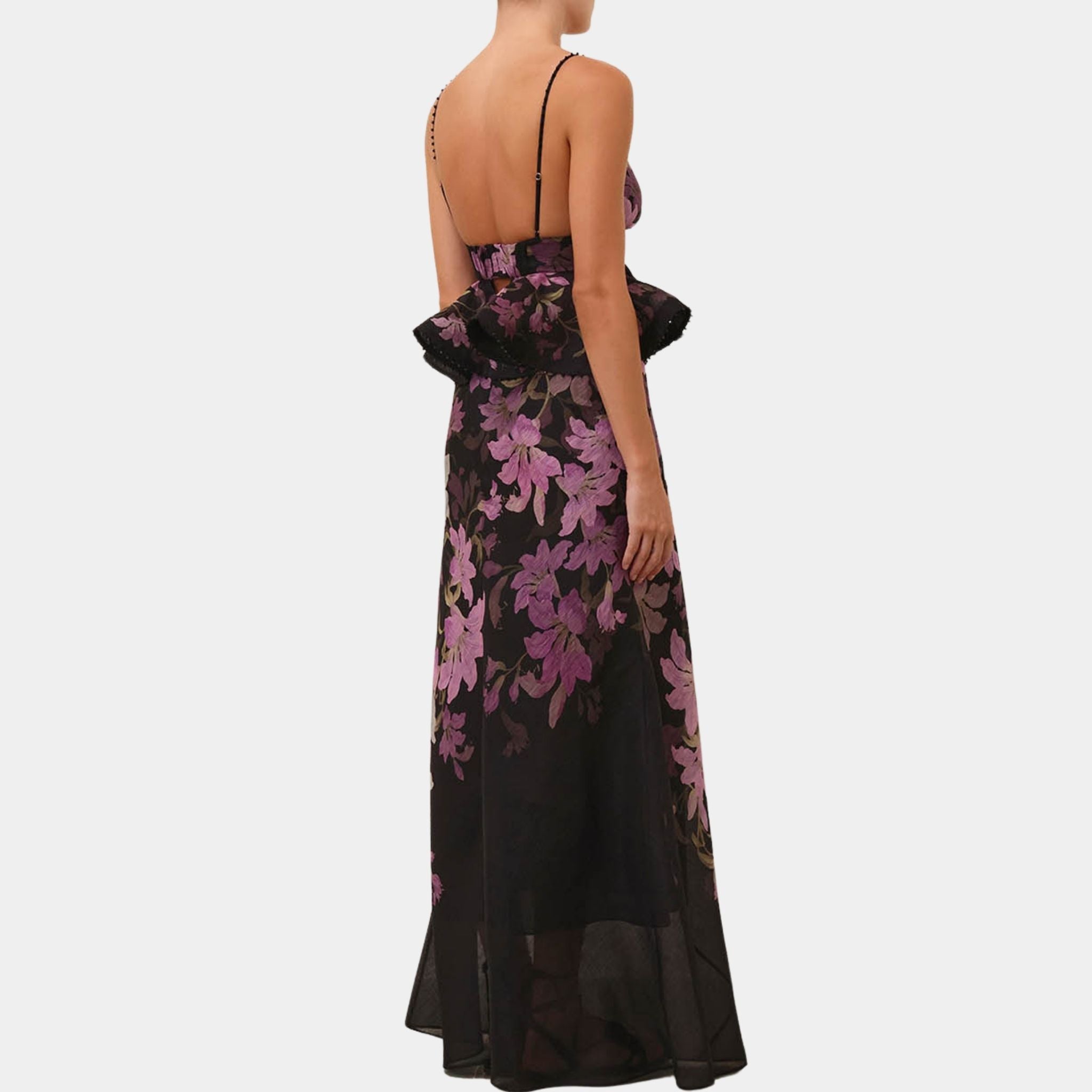 Zimmermann Dawning Ruffle Slip Dress, Model, Back