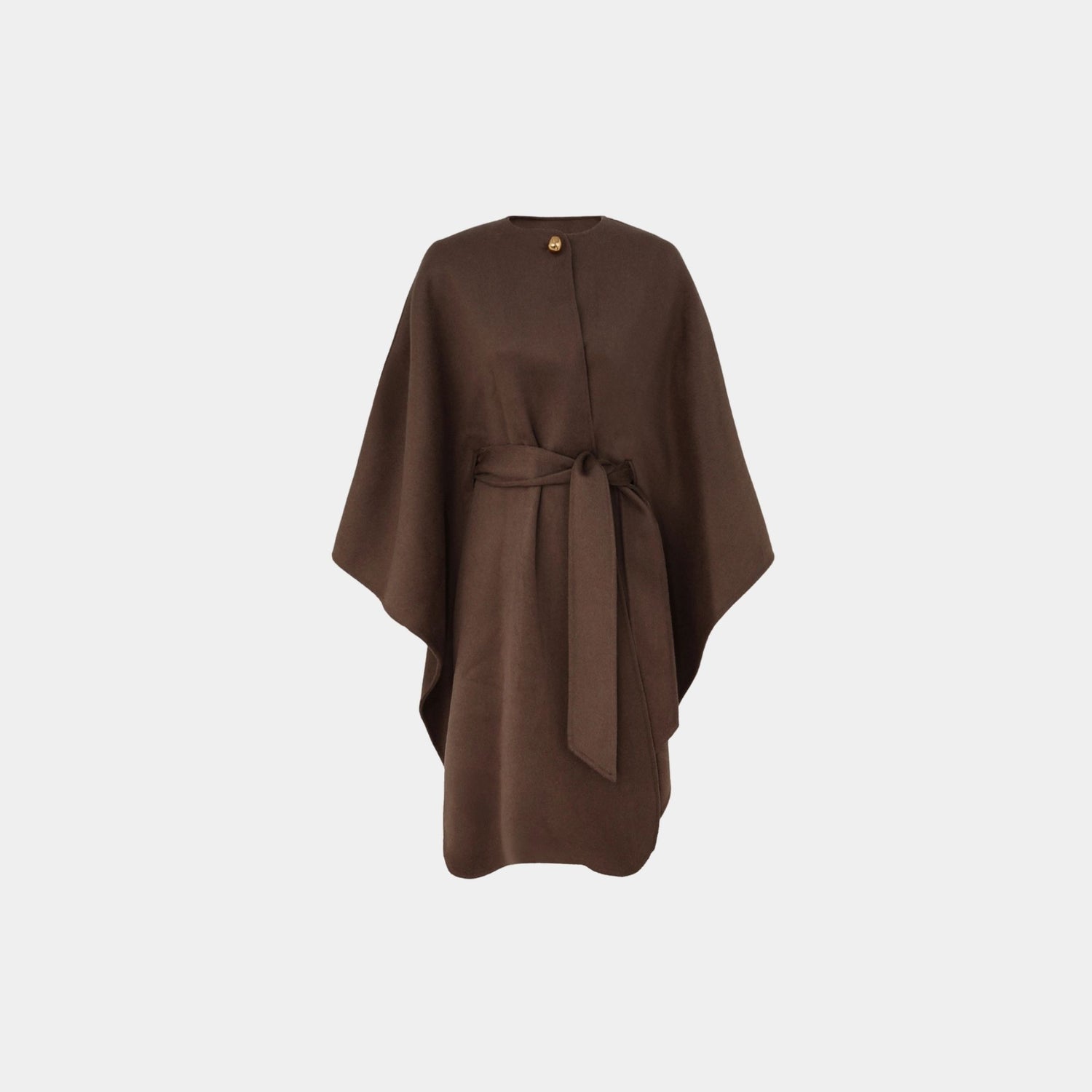 Zimmermann Illuminate Belted Cape, Chocolate, Front