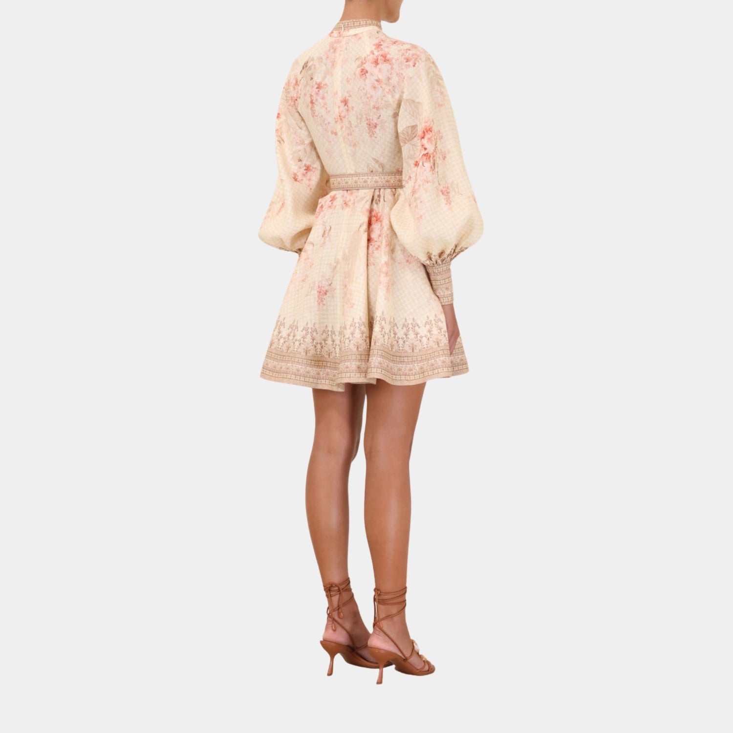 Zimmermann Illuminate Buttoned Mini Dress, Model, Back