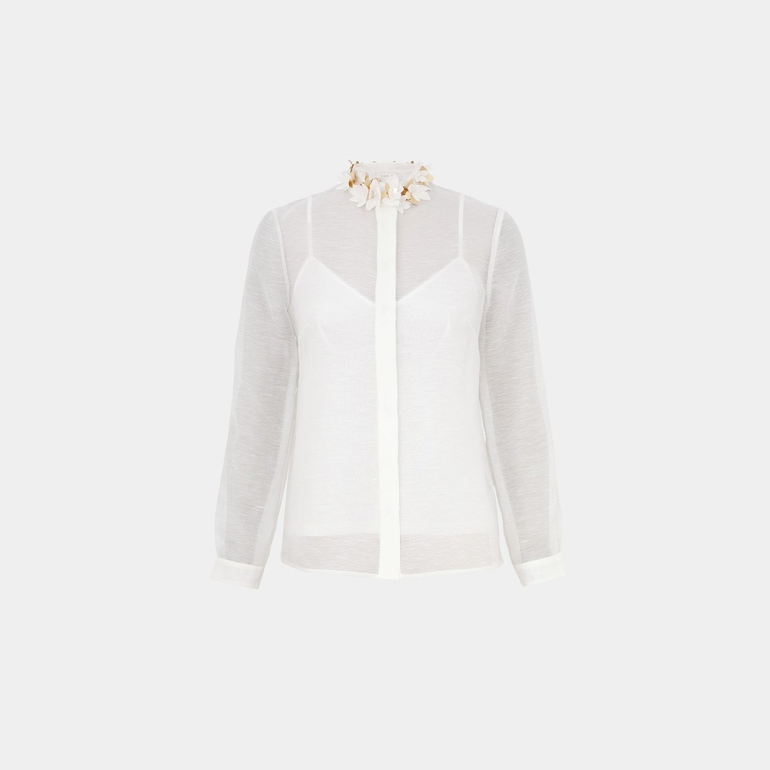 Zimmermann Illuminate Embellished Shirt, Ivory, Front
