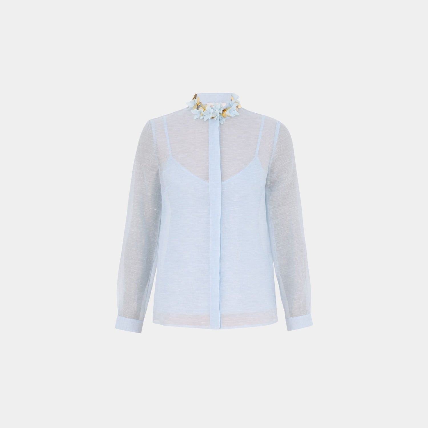 Zimmermann Illuminate Embellished Shirt, Mint, Front