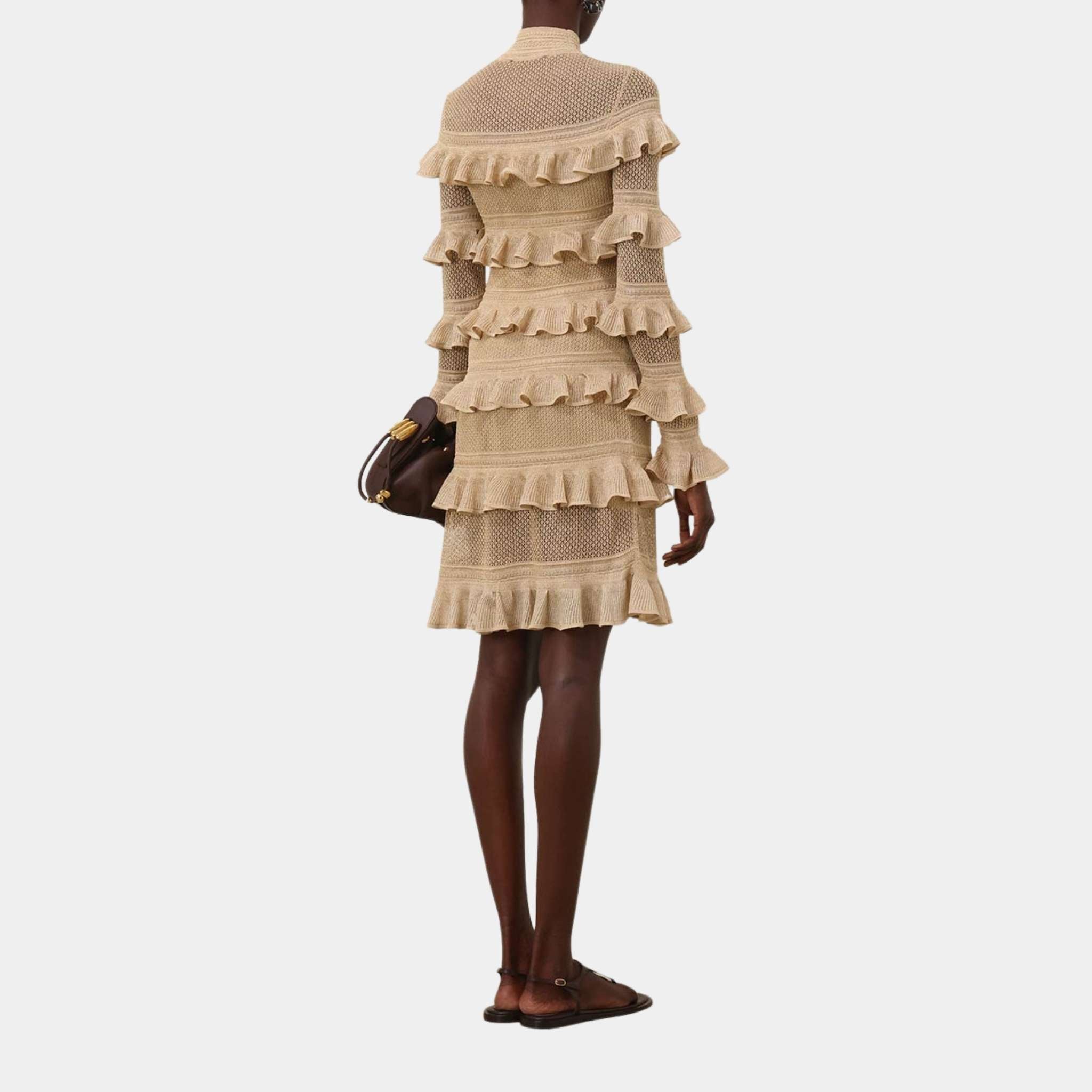 Zimmermann Illuminate Metallic Frill Mini, Model, Back