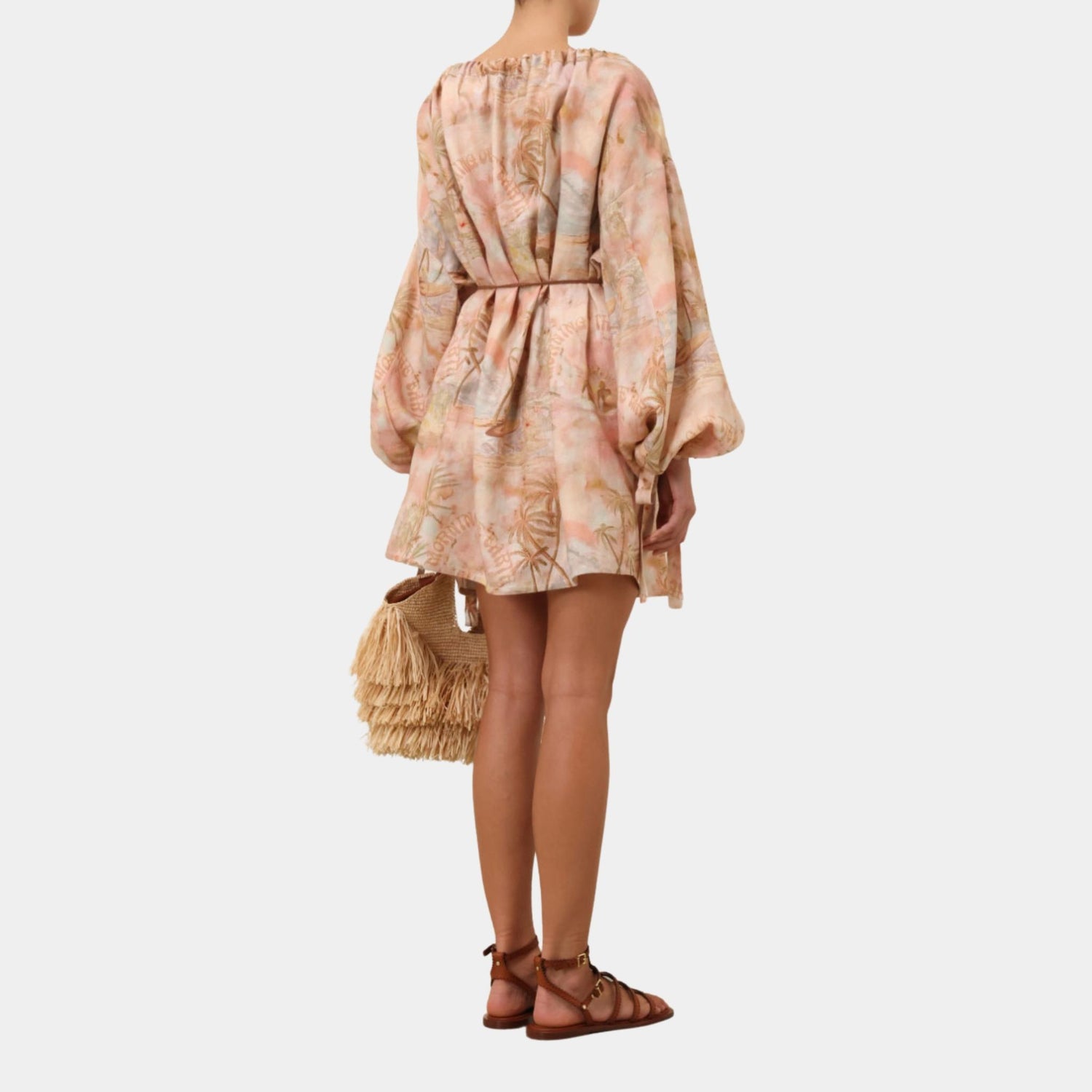 Zimmermann Illuminate Relaxed Mini Dress, Model, Back