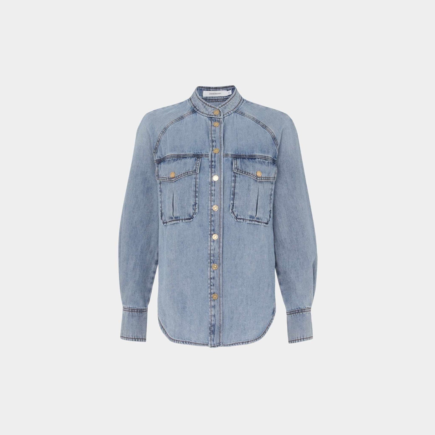 Zimmermann Illuminate Scoop Denim Shirt, Front