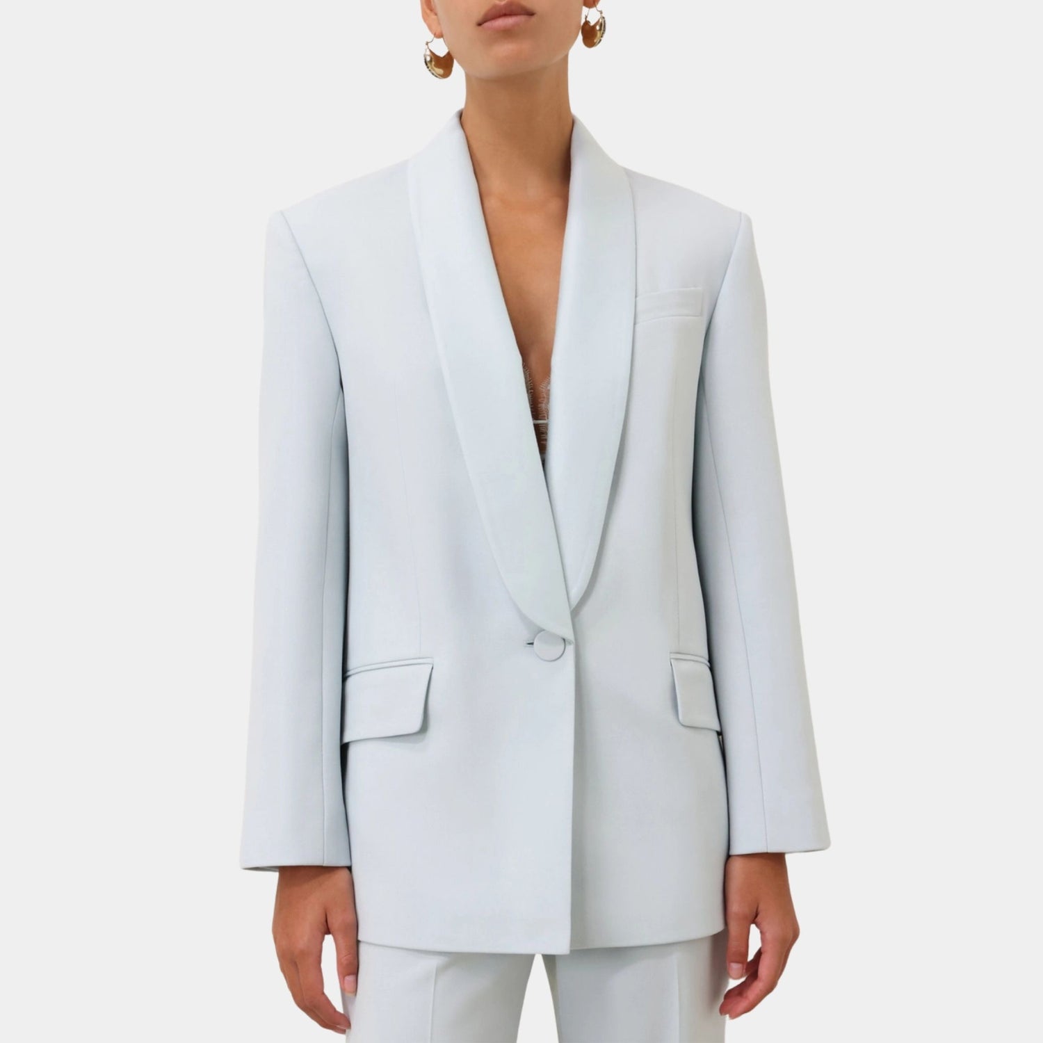Zimmermann Illuminate Shawl Tux Jacket, Model, Front