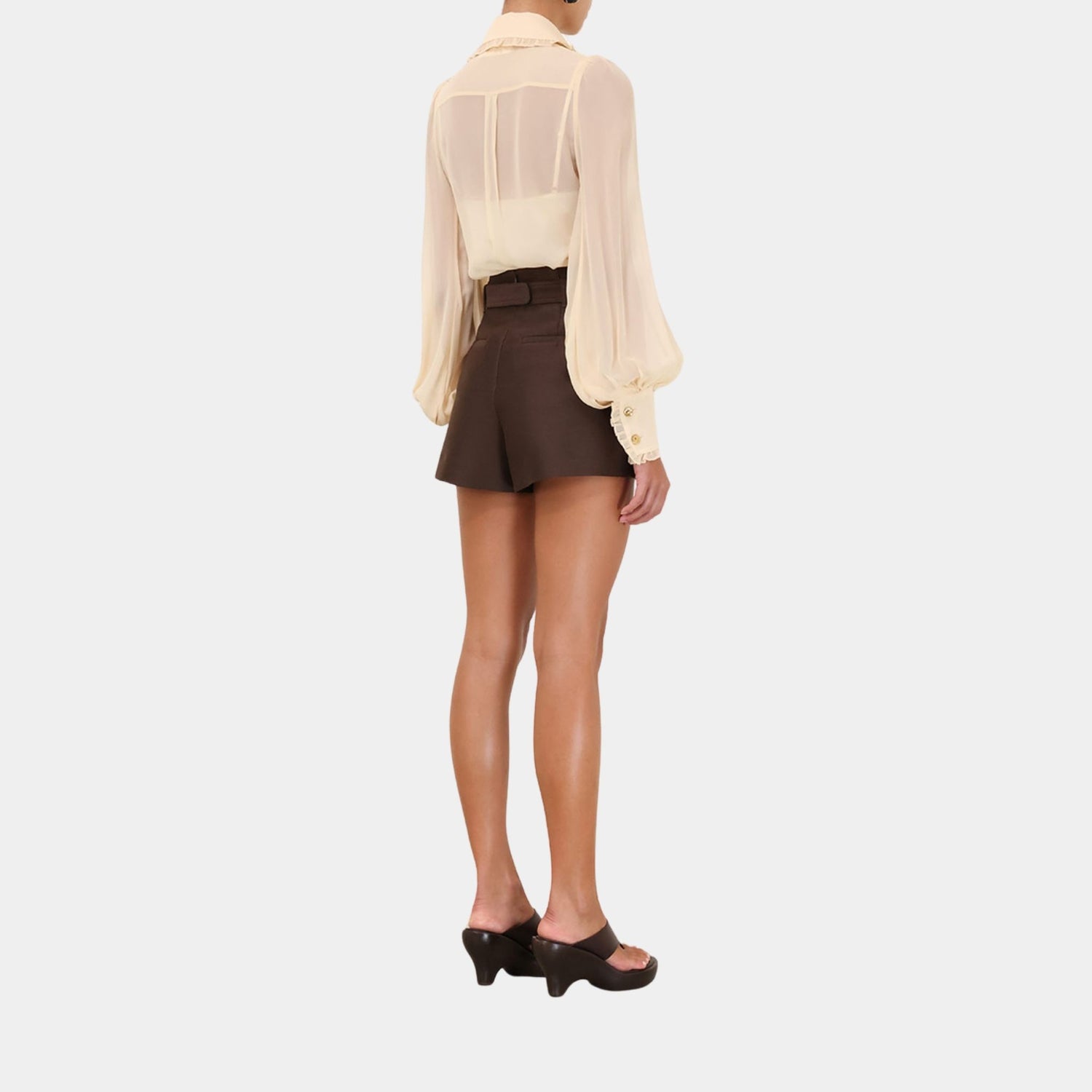 Zimmermann Illuminate Tailored Short, Espresso, Model, Back