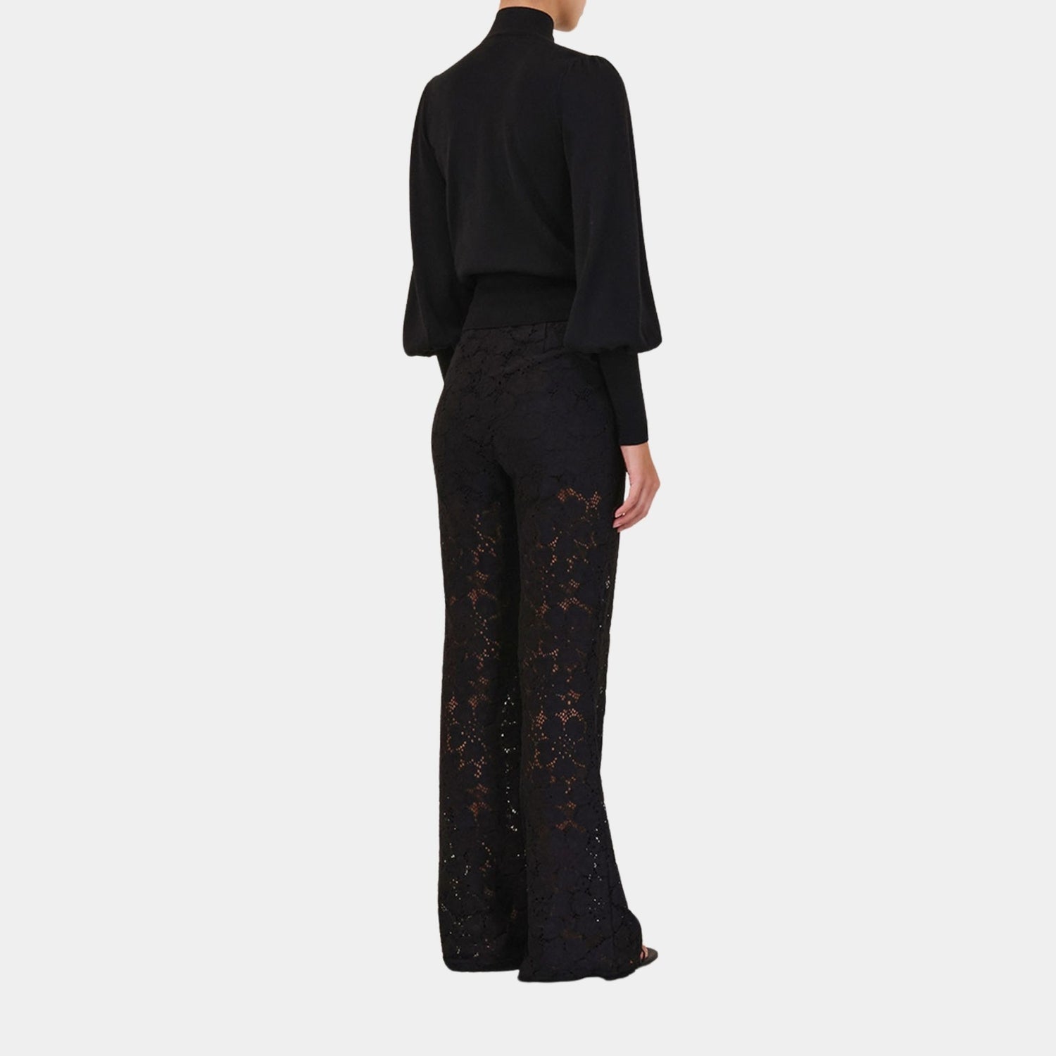 Zimmermann Lace Flare Pants, Model, Back