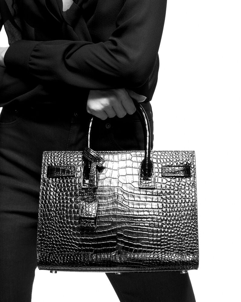 Sac De Jour Baby In Matte Crocodile Embossed Leather