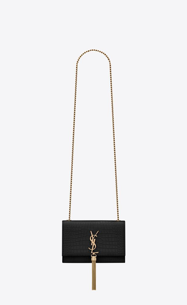 Kate Small Tassel In Crocodile Embossed Leather