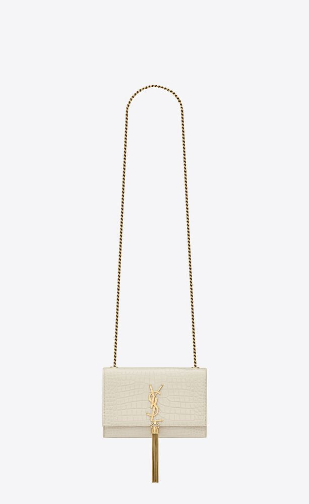 Kate Small Tassel In Crocodile Embossed Leather