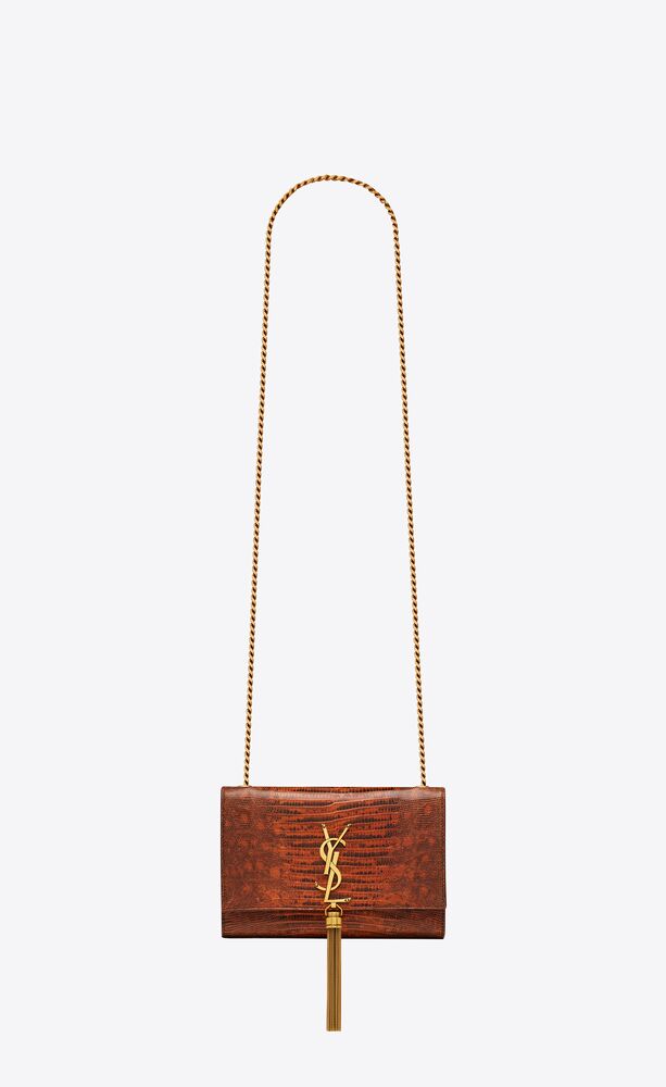 Kate Small Tassel In Lacquered Lizard Skin