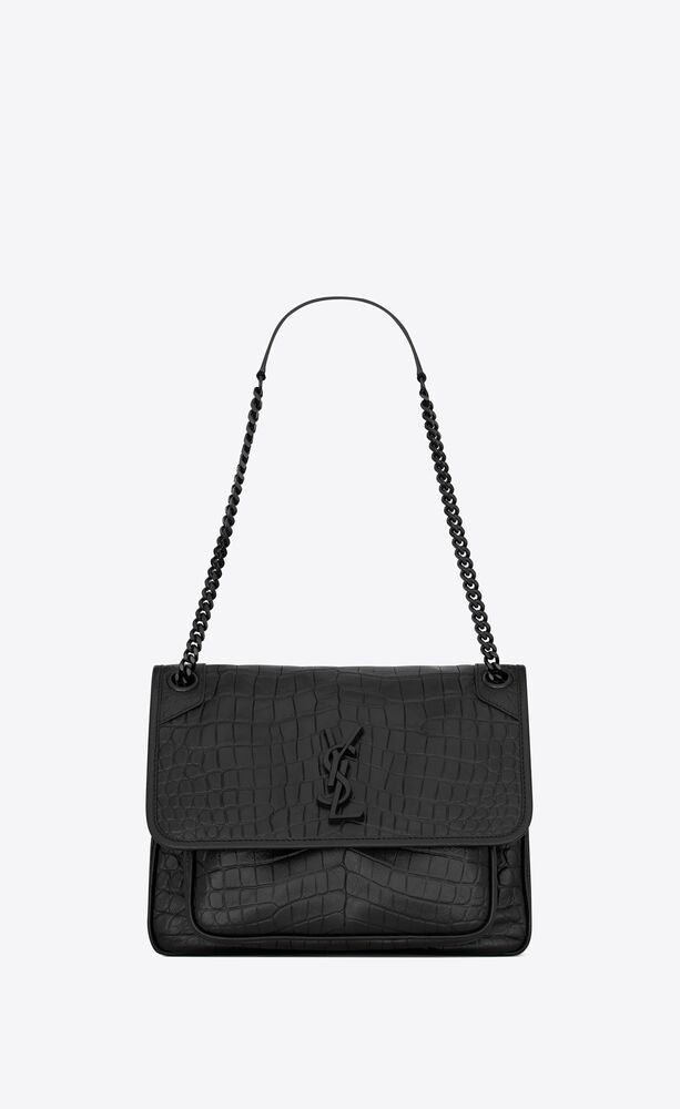 Niki Medium In Crocodile Embossed Leather