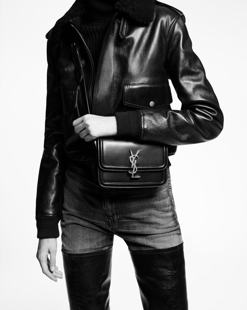 Solferino Small Satchel In Lacquered Patent Leather