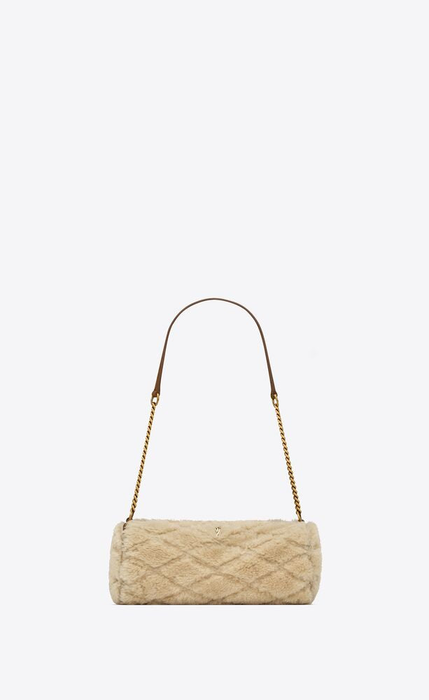 Sade Mini Tube Bag In Quilted Shearling And Suede