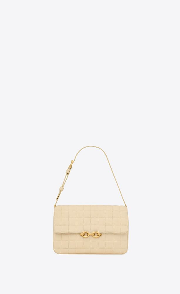 Le Maillon Satchel In Quilted Nubuck Suede