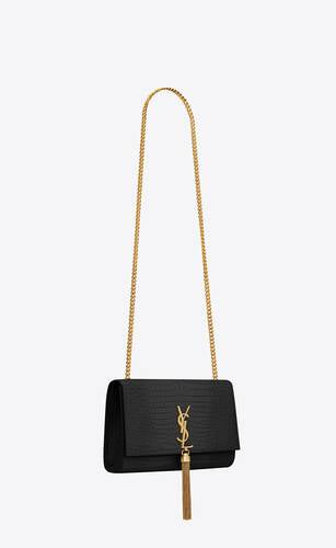 Kate Medium Tassel In Crocodile Embossed Leather